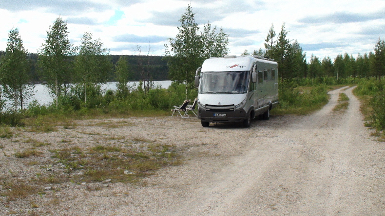 Stellplatz am Stausee des Lule